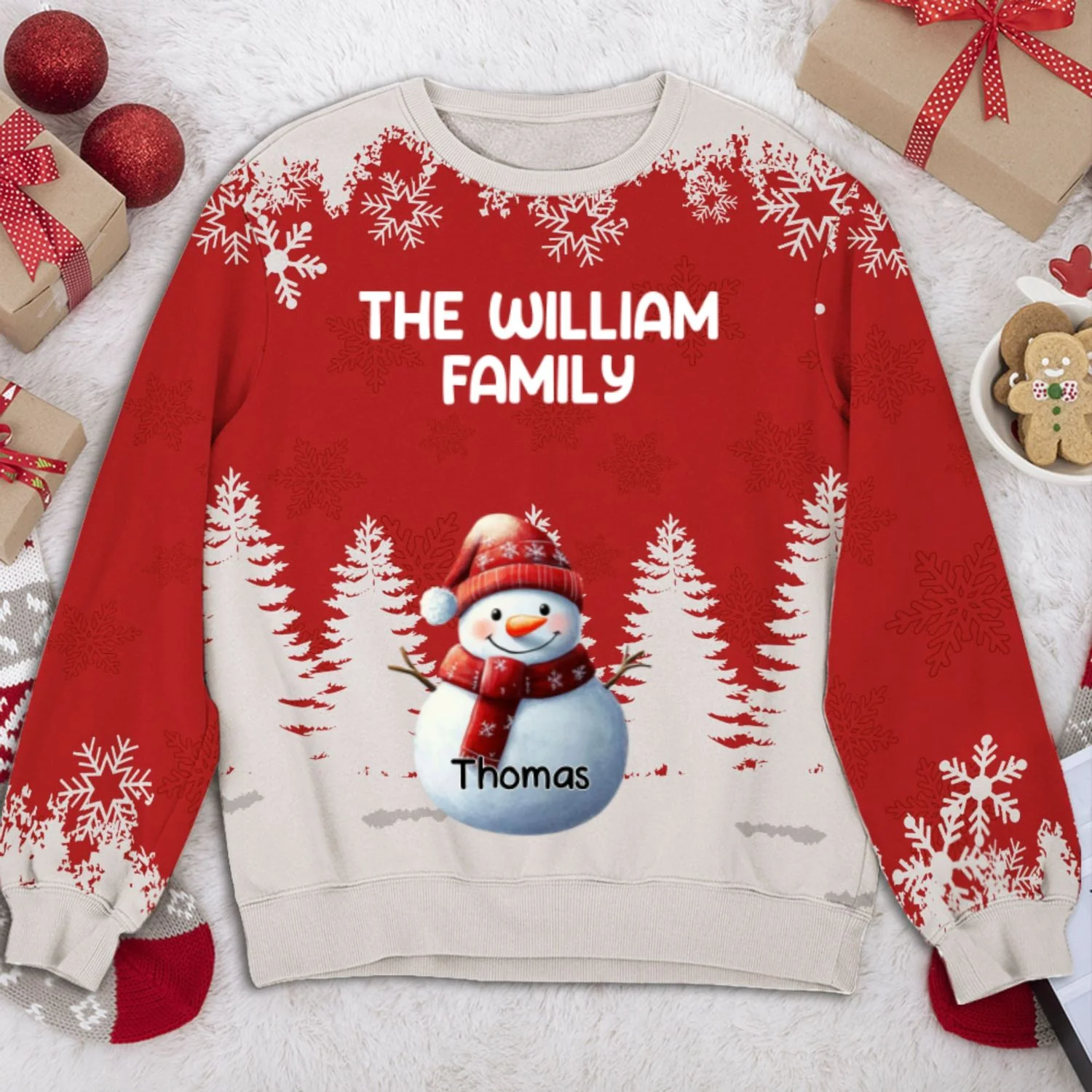 Family Together Christmas - Personalized Custom All-Over-Print Sweatshirt - Image 6