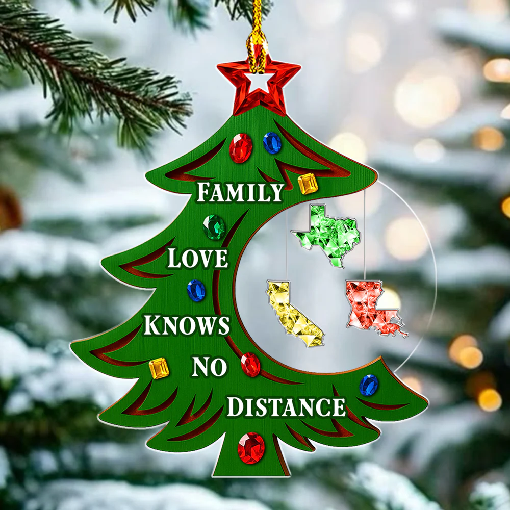 Family Together Custom States - Personalized Custom Acrylic Ornament