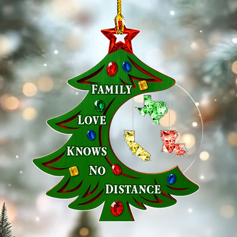 Family Together Custom States - Personalized Custom Acrylic Ornament - Image 2