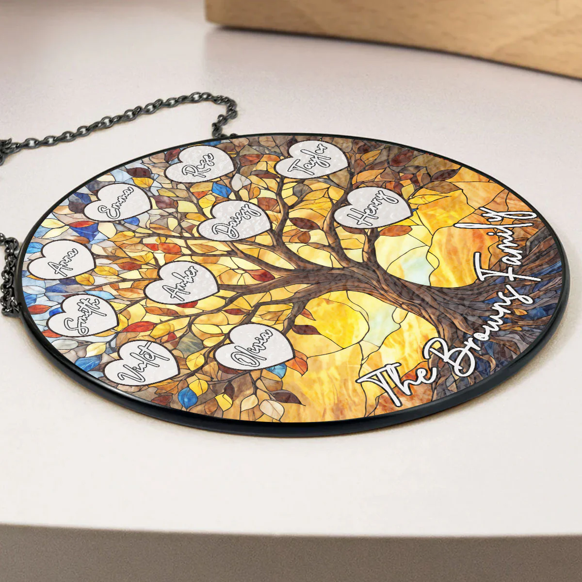 Family Tree Love Grows Here - Personalized Custom Window Hanging Suncatcher - Image 3