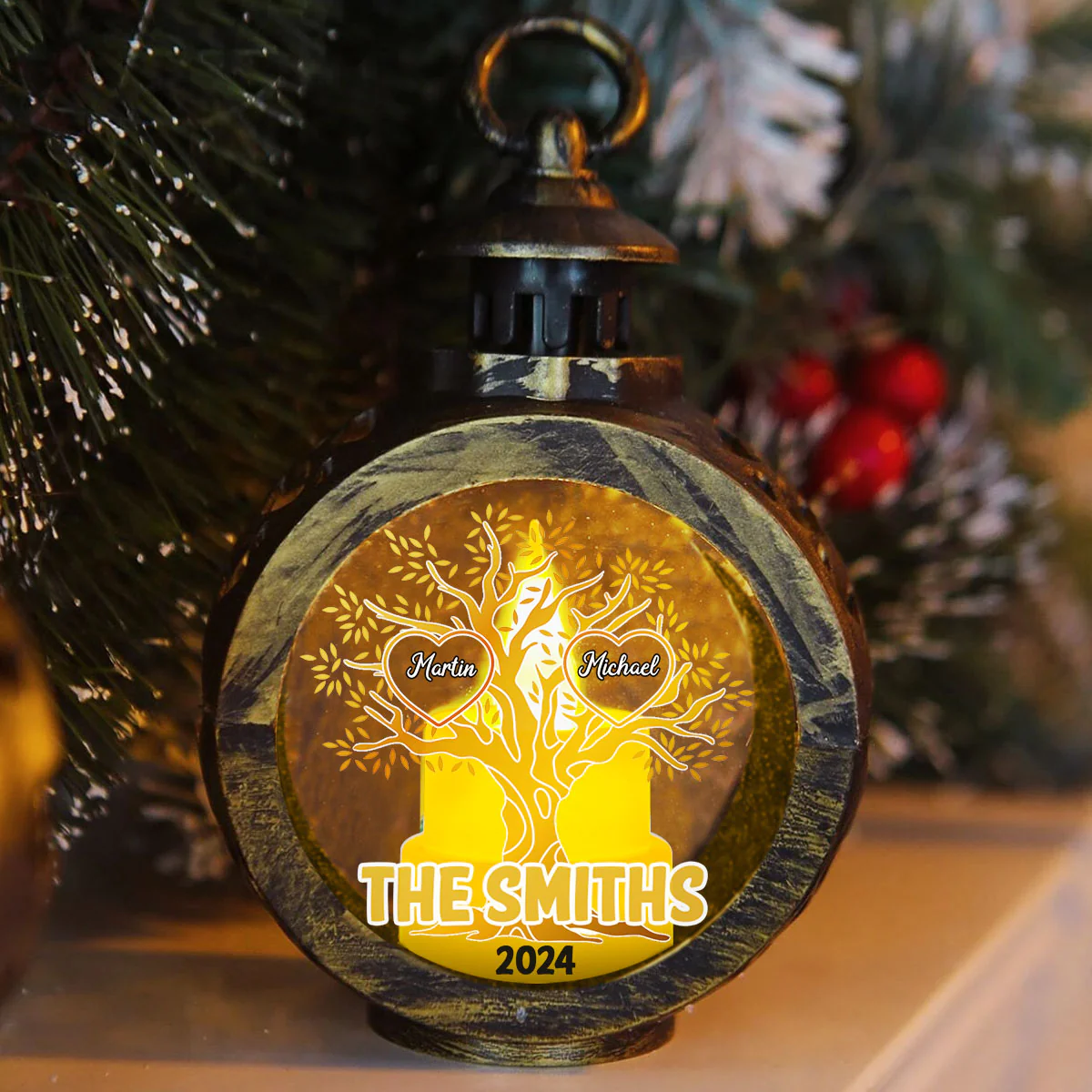 Family Tree - Personalized Custom Christmas Lantern - Image 6