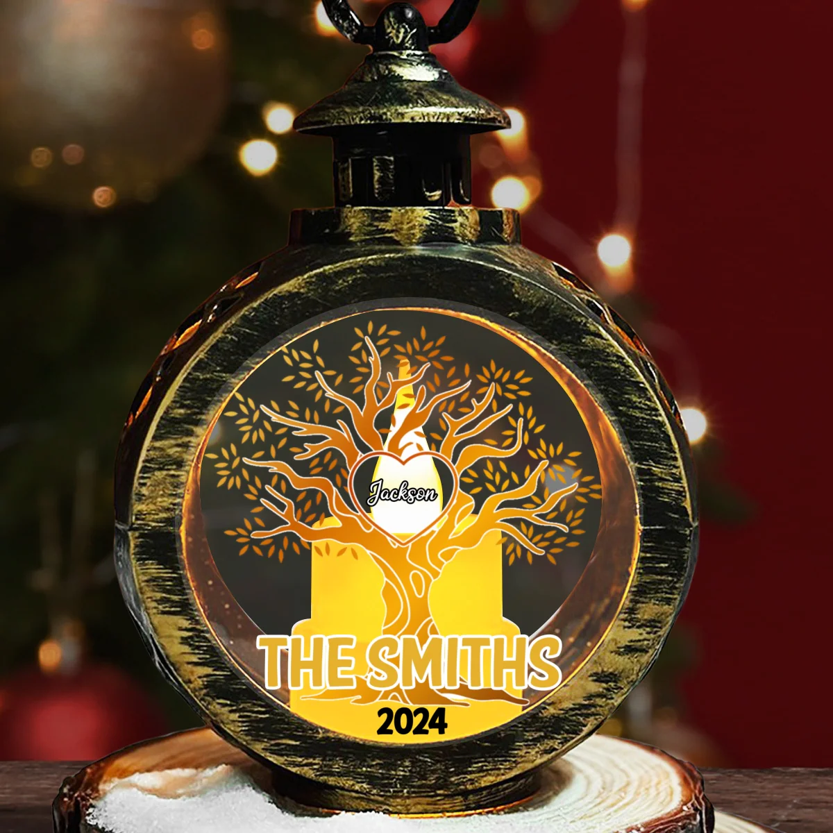Family Tree - Personalized Custom Christmas Lantern - Image 7