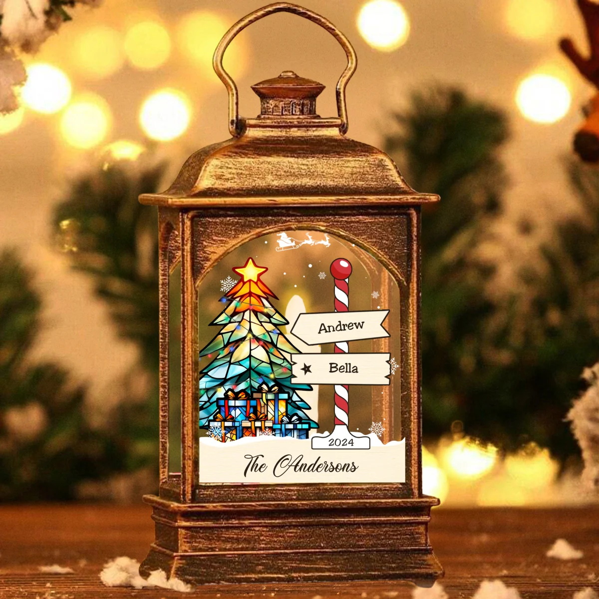 Family Tree - Personalized Custom Christmas Wind Lamp - Image 5