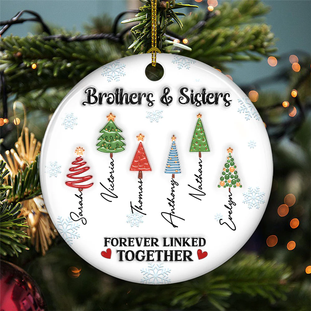 Family Tree Roots - Personalized Custom 3D Inflated Effect Ceramic Ornament - Image 4