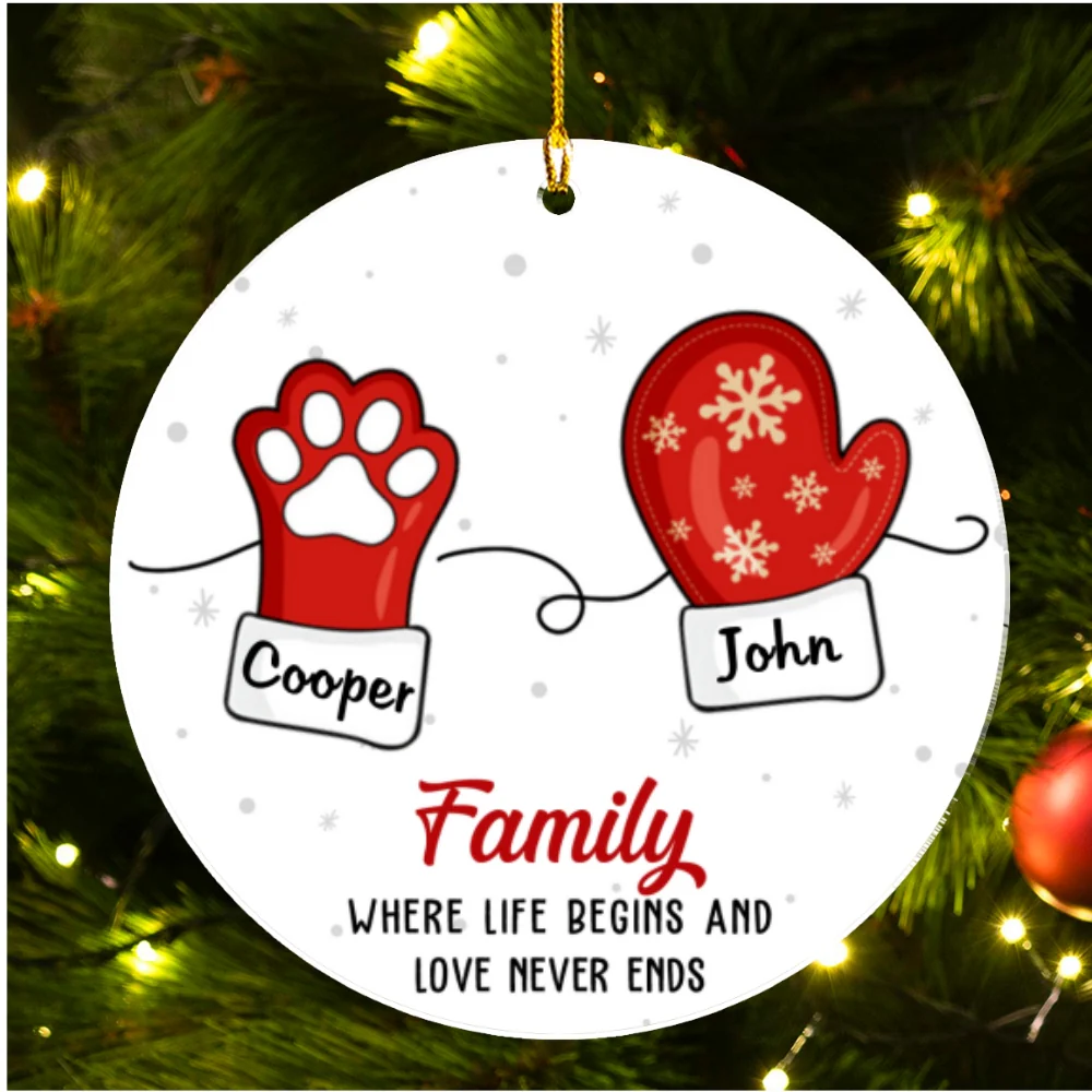 Family Where Life Begins And Love Never Ends - Personalized Custom Acrylic Ornament - Image 6