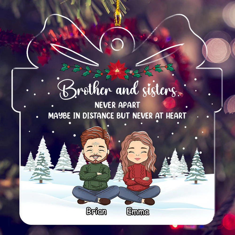 Family Winter Gift - Personalized Custom Acrylic Ornament - Image 3