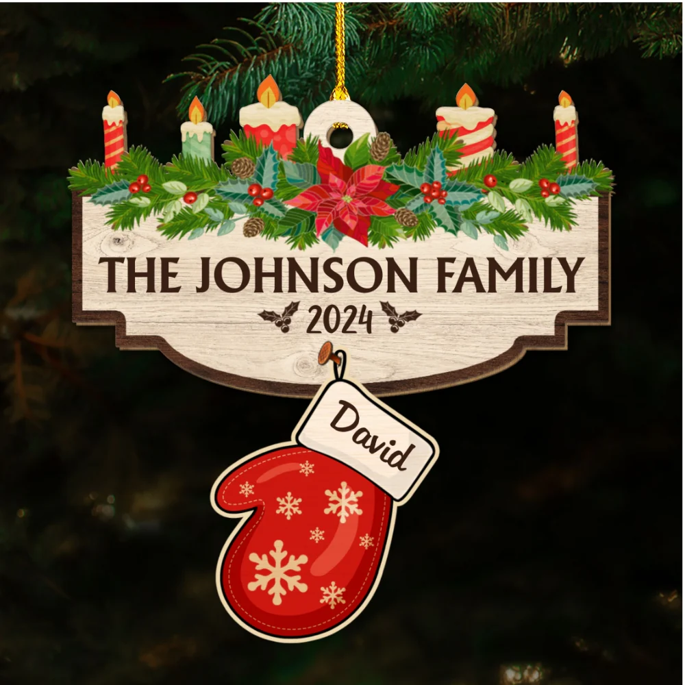 Family With Pet Ver 2 - Personalized Custom Wood Ornament - Image 6