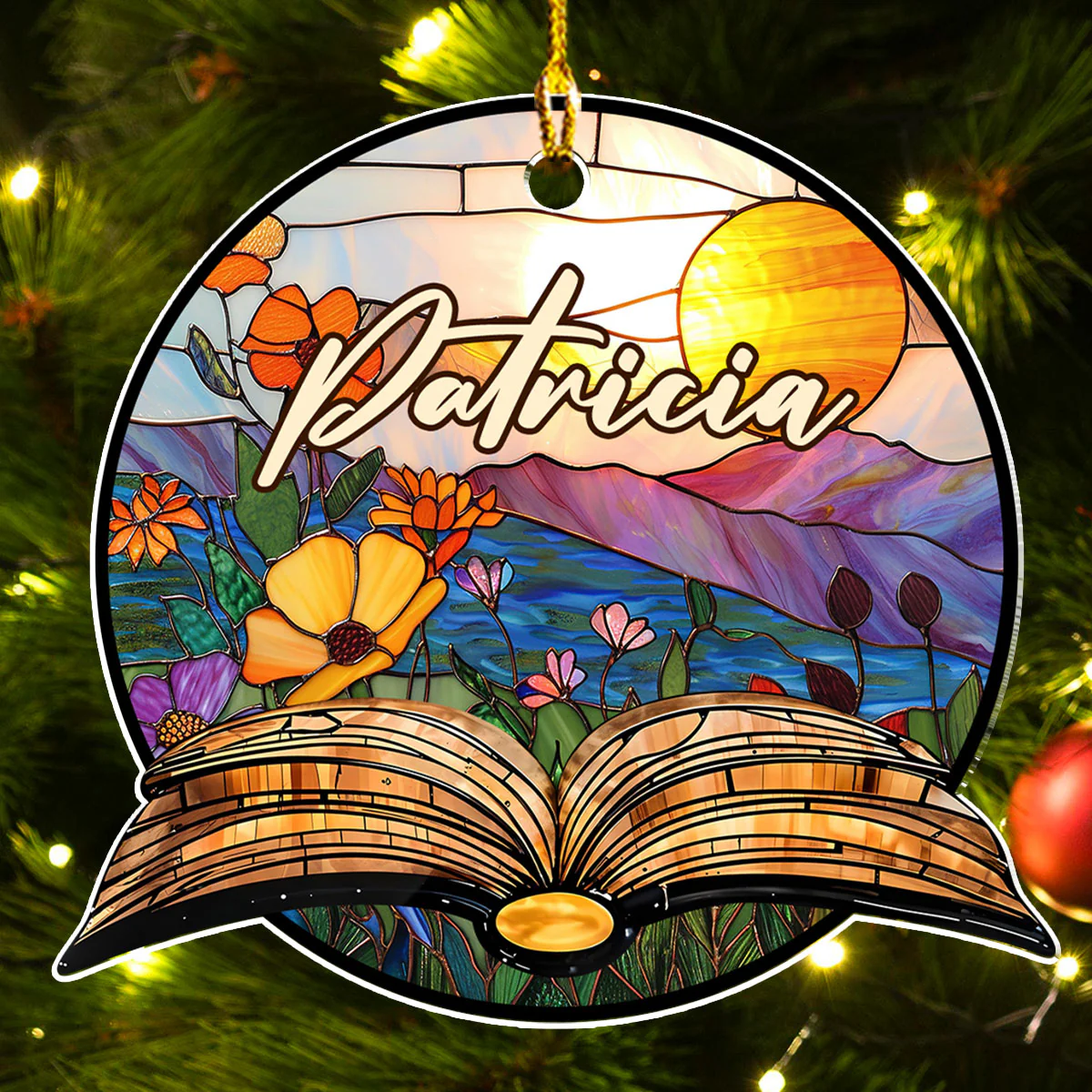 Fantasy Book Reader - Personalized Custom Acrylic Ornament - Image 2