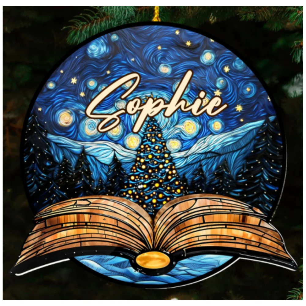 Fantasy Book Reader - Personalized Custom Acrylic Ornament - Image 5