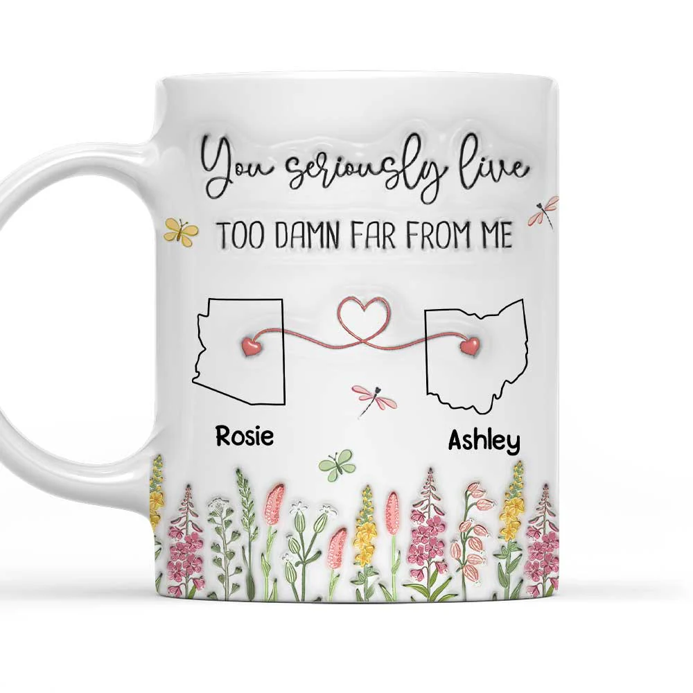 Far Away But Still Connected - Personalized Custom 3D Inflated Effect Mug