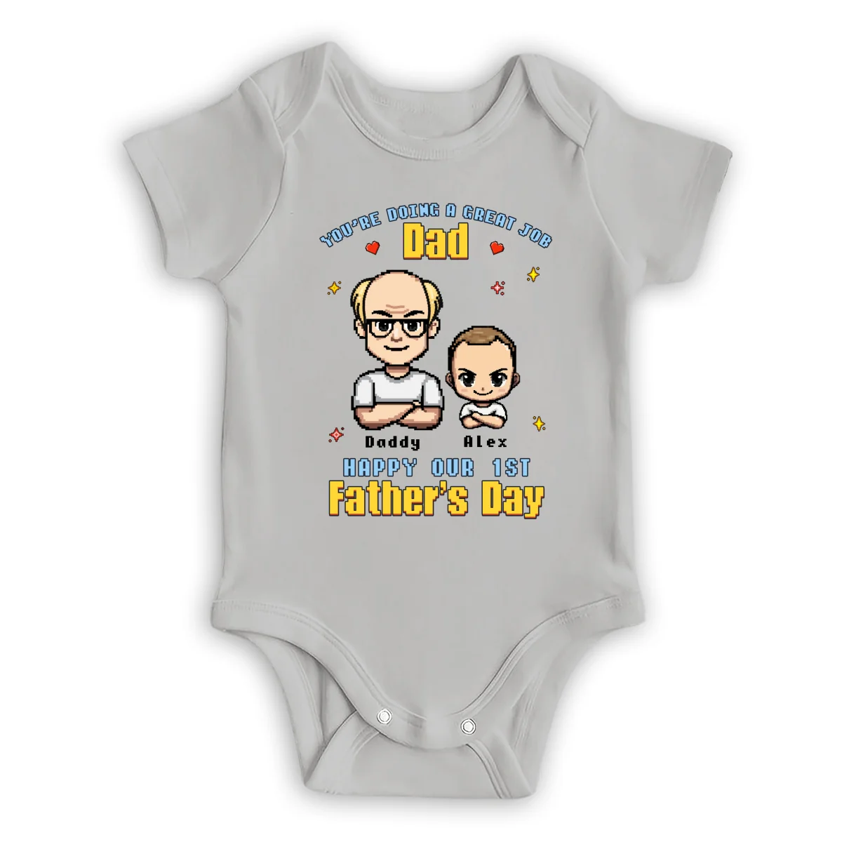 Father And Baby - Personalized Custom Baby Onesie - Image 7