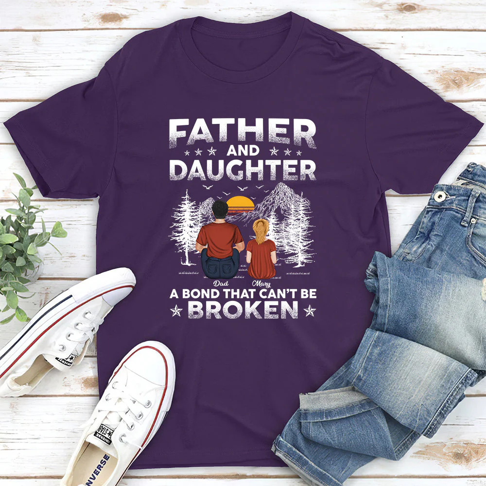 Father And Daughters A Bond That Can Not Be Broken - Personalized Custom Shirt - Image 5