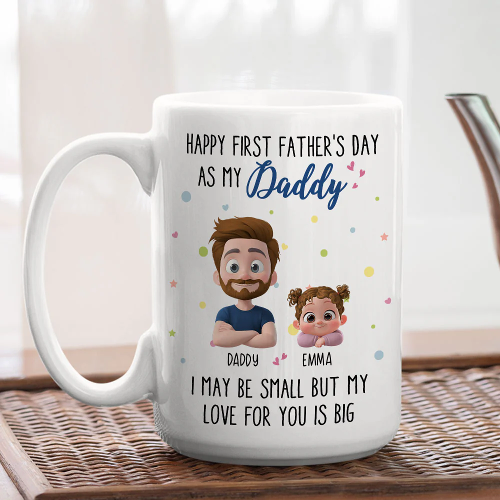 Father Day With Baby - Personalized Custom Coffee Mug - Image 4
