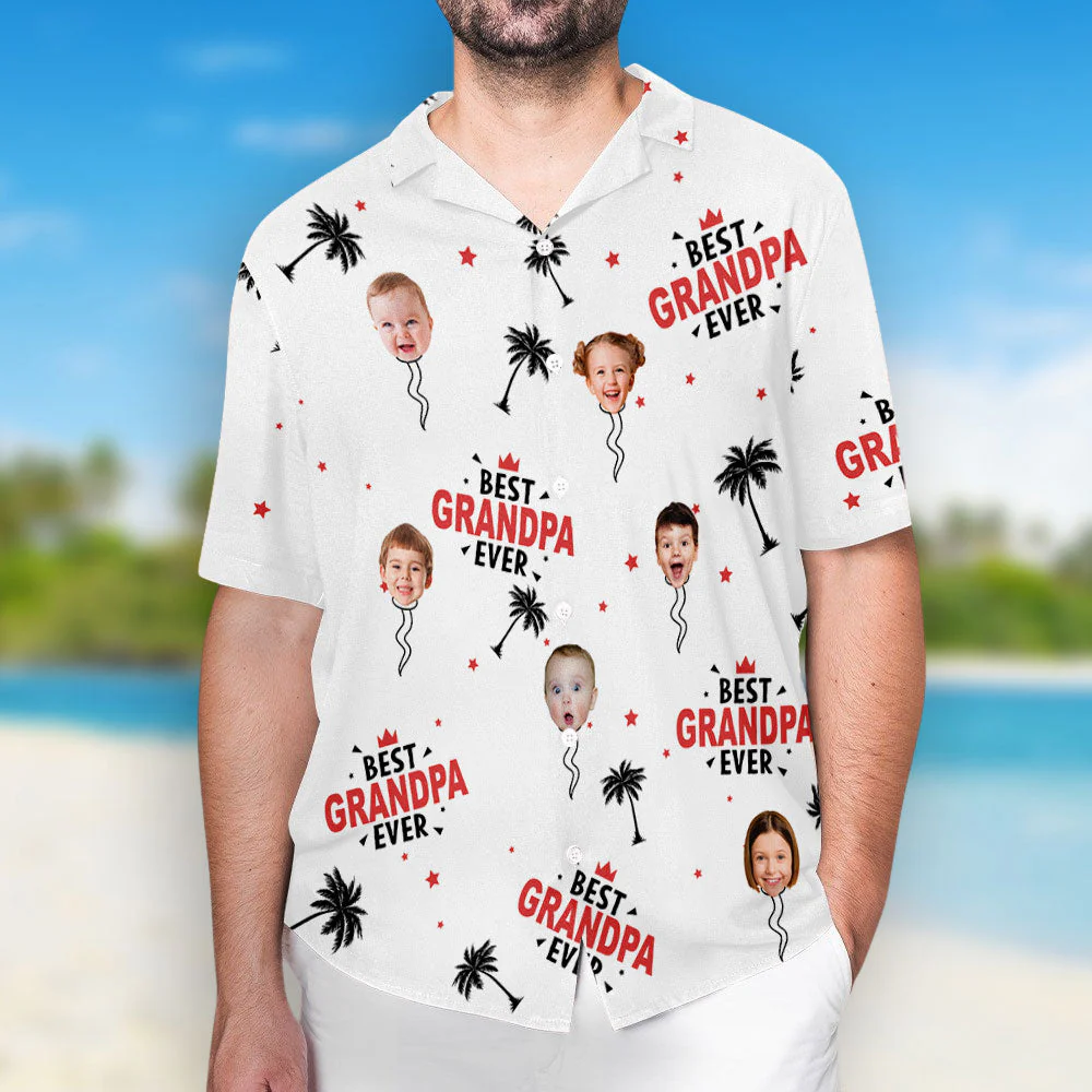 Fatherhood Fun And Faces - Personalized Custom Hawaiian Shirt - Image 4