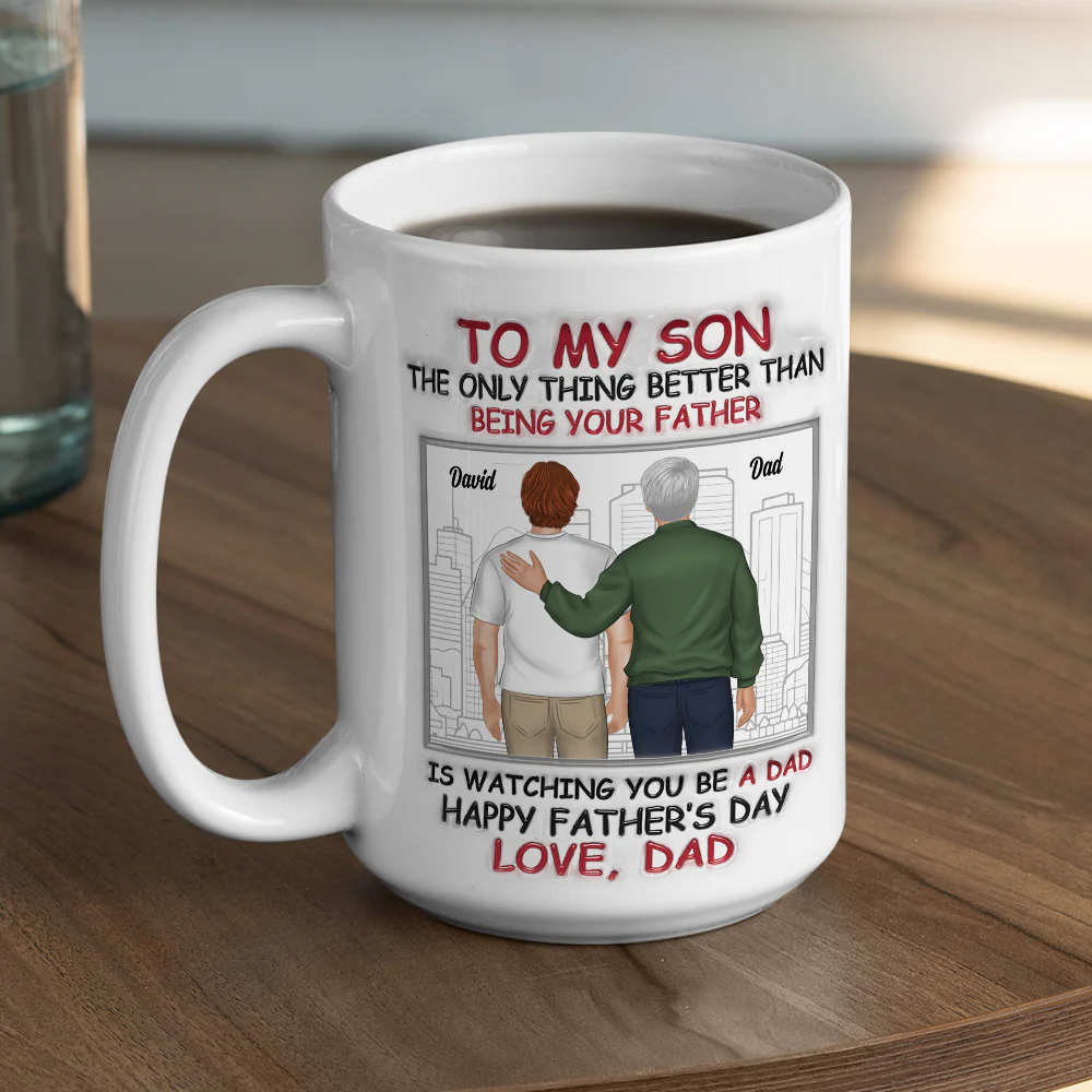 Fatherhood Looks Good On You - Personalized Custom 3D Inflated Effect Mug - Image 6