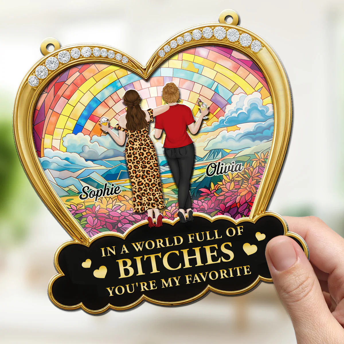 Favorite Besties - Personalized Custom Suncatcher - Image 2