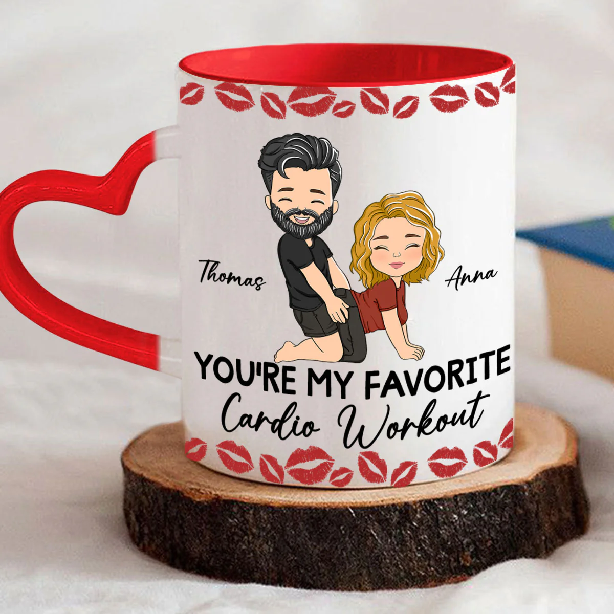 Favorite Cardio - Personalized Custom Heart Handle Mug - Image 2