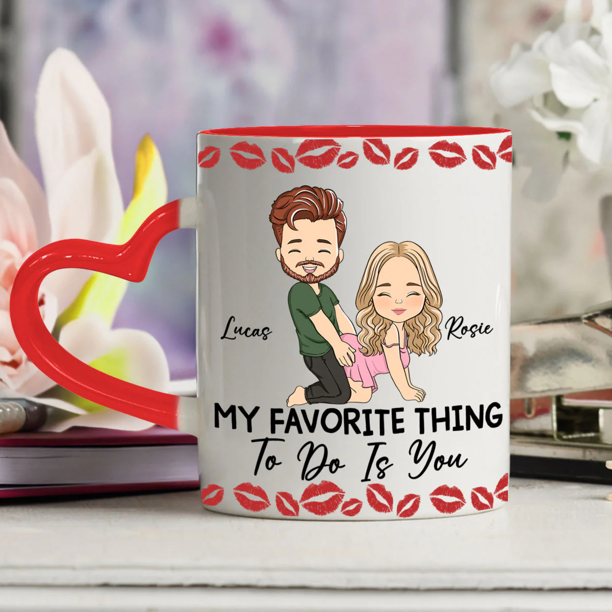 Favorite Cardio - Personalized Custom Heart Handle Mug - Image 3