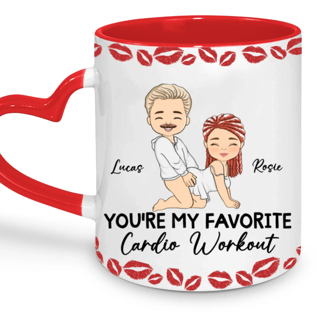 Favorite Cardio - Personalized Custom Heart Handle Mug - Image 6