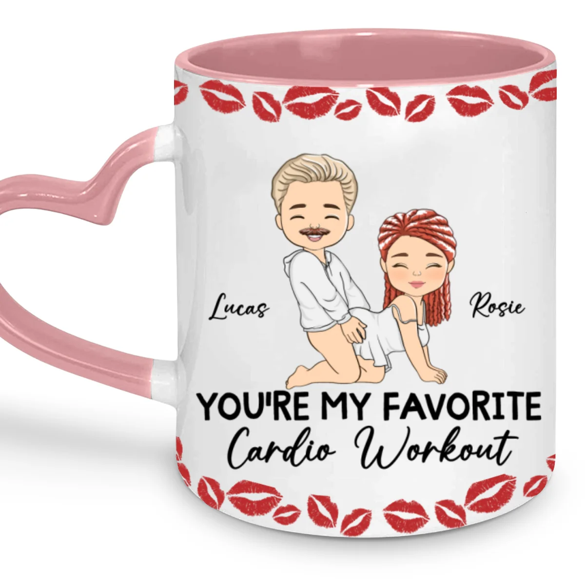Favorite Cardio - Personalized Custom Heart Handle Mug - Image 7