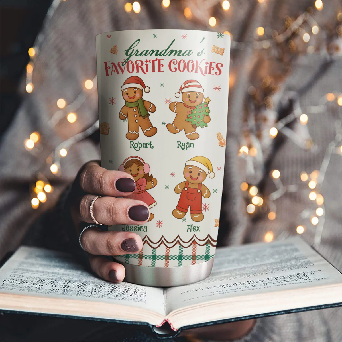 Favorite Cookies Of Grandma - Personalized Custom Tumbler - Image 2