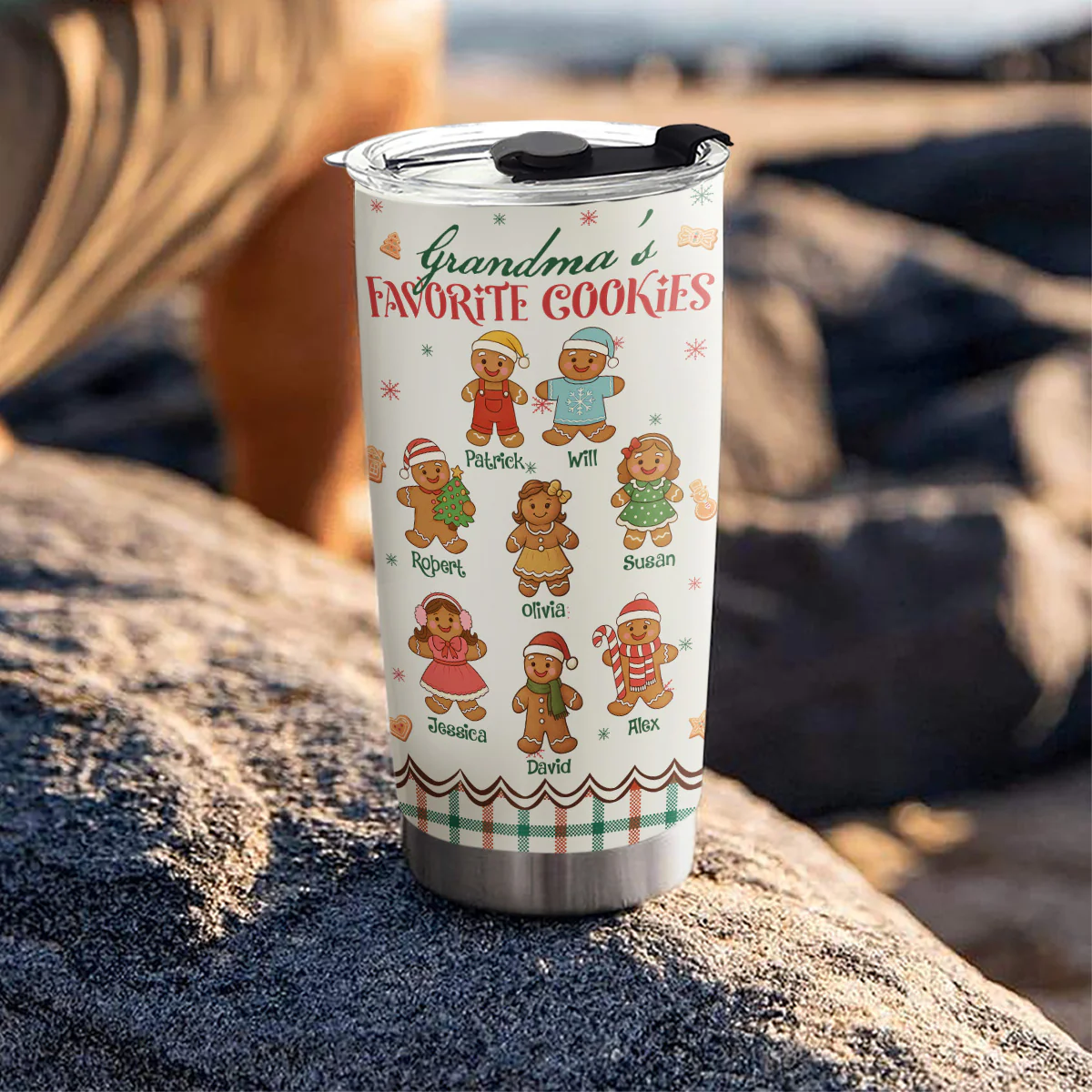 Favorite Cookies Of Grandma - Personalized Custom Tumbler - Image 4