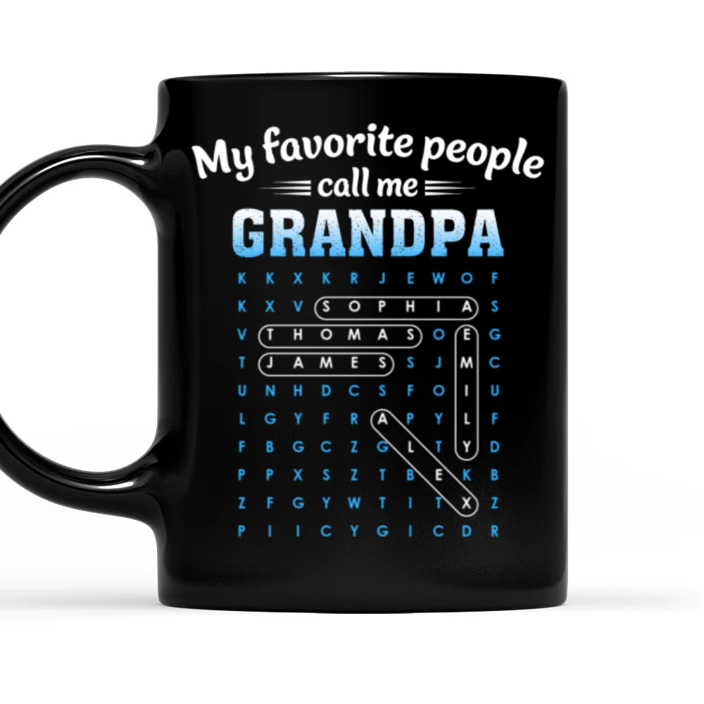 Favorite People Call Grandpa Dad Word Search Puzzle - Personalized Custom Coffee Mug - Image 6