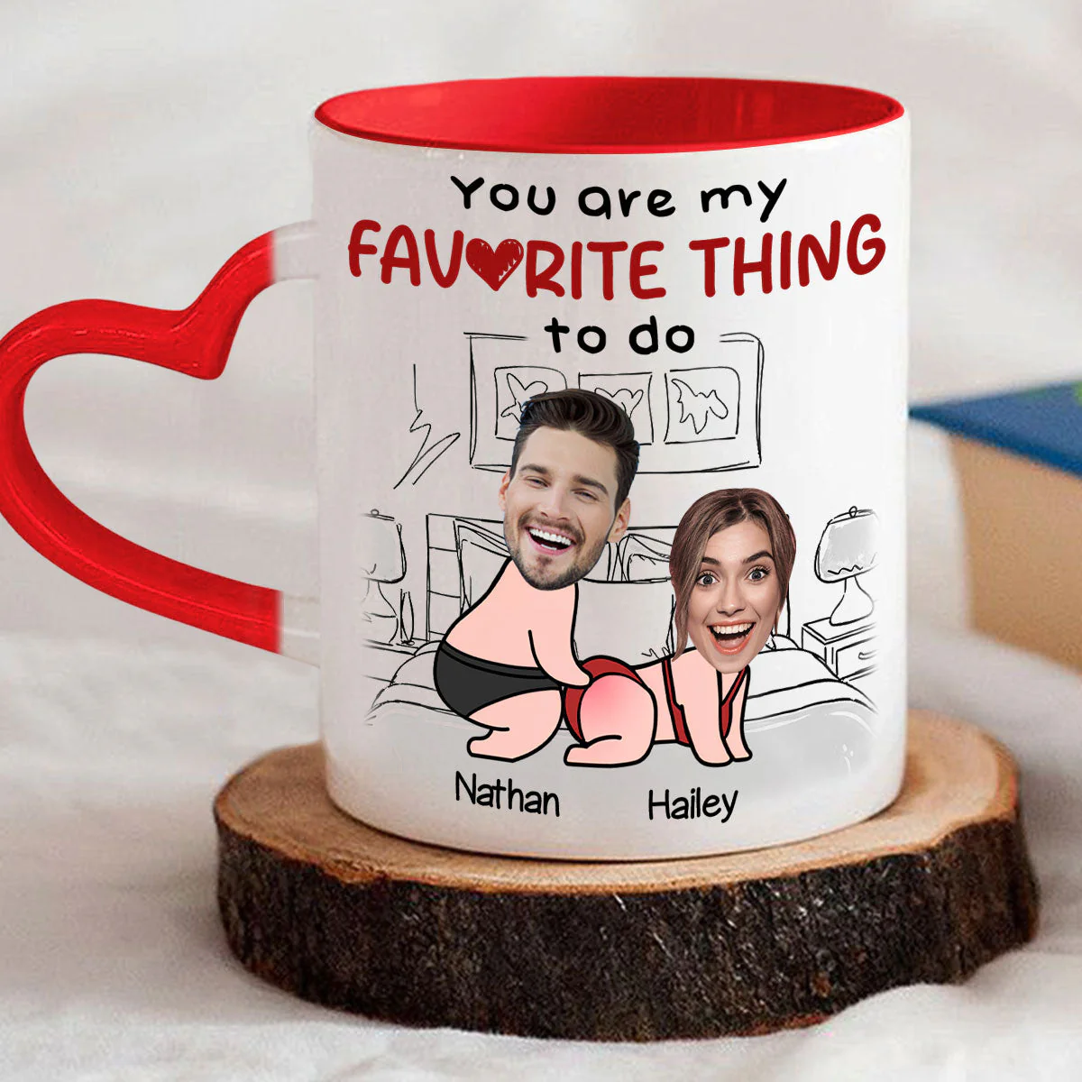 Favorite Thing - Personalized Custom Heart Handle Mug - Image 2