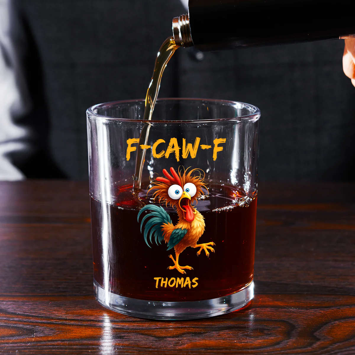 FCAWF Chicken Humor - Personalized Custom Whiskey Glass - Image 2