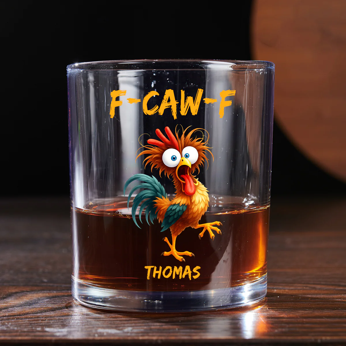 FCAWF Chicken Humor - Personalized Custom Whiskey Glass - Image 4