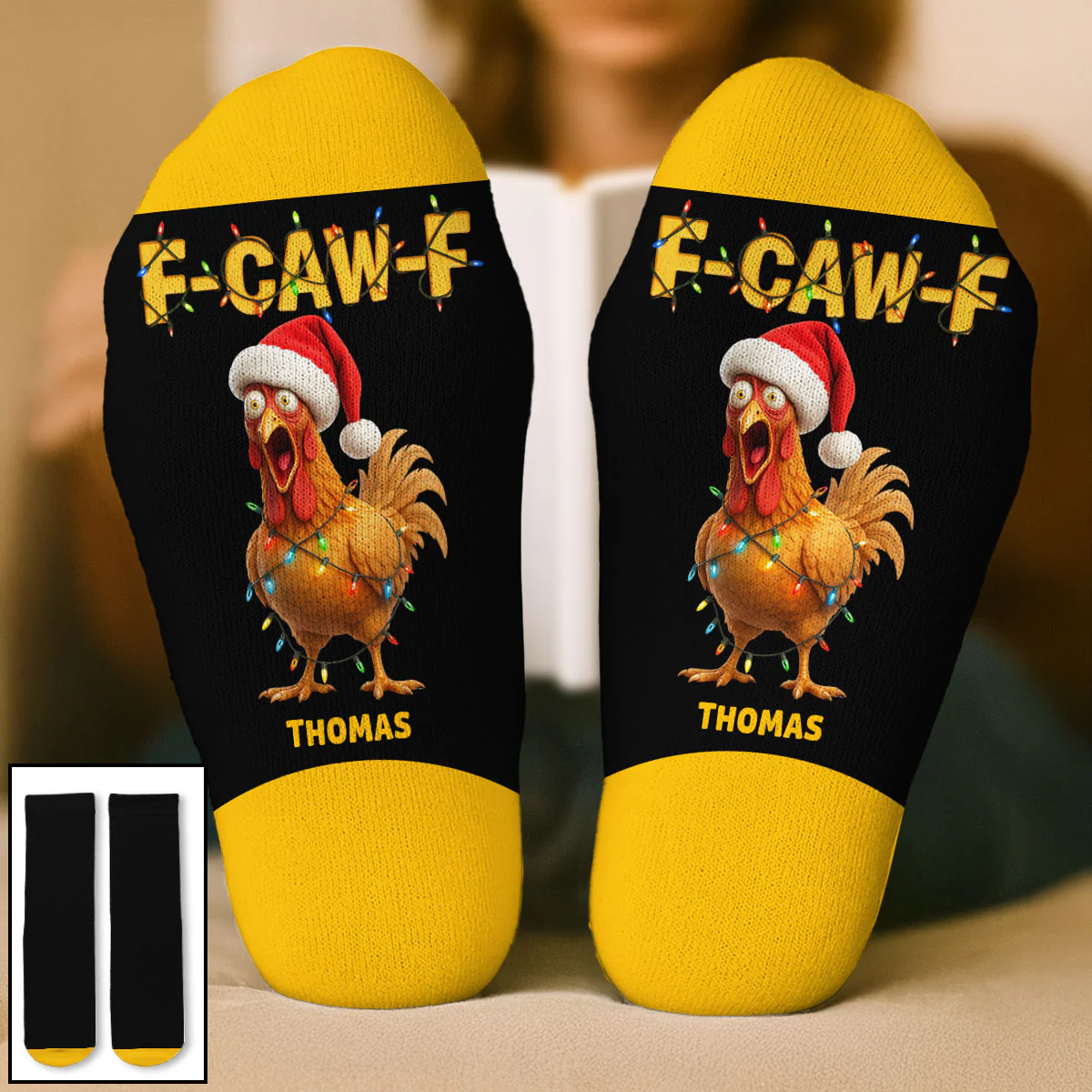 FCAWF Funny Gift For Coworkers Friends - Personalized Custom Crew Socks - Image 4