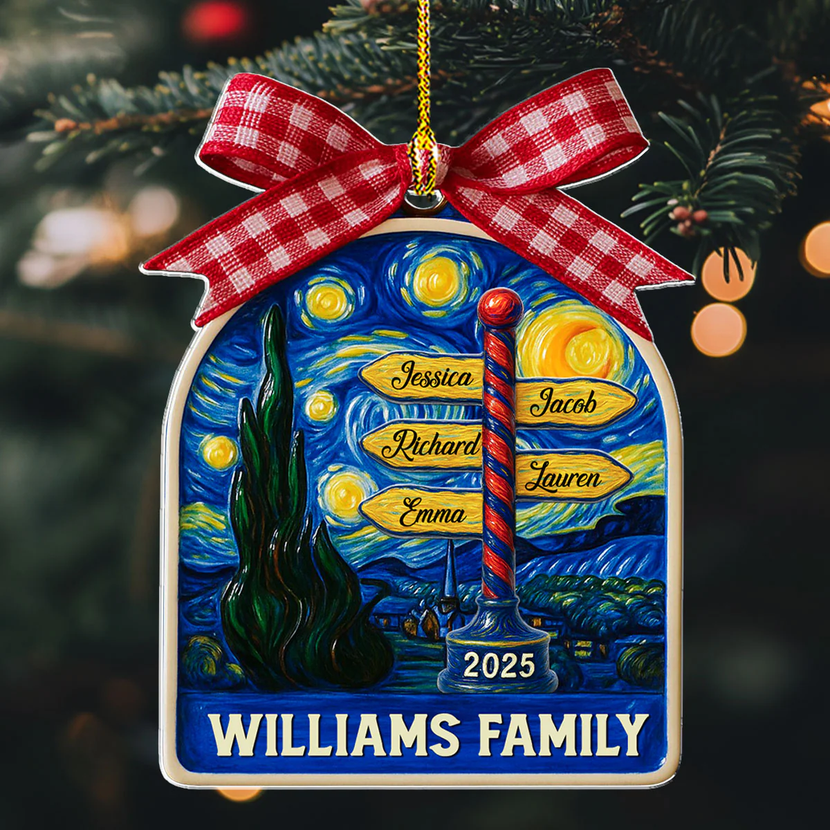 Festive Family Nights - Personalized Custom Acrylic Ornament - Image 2