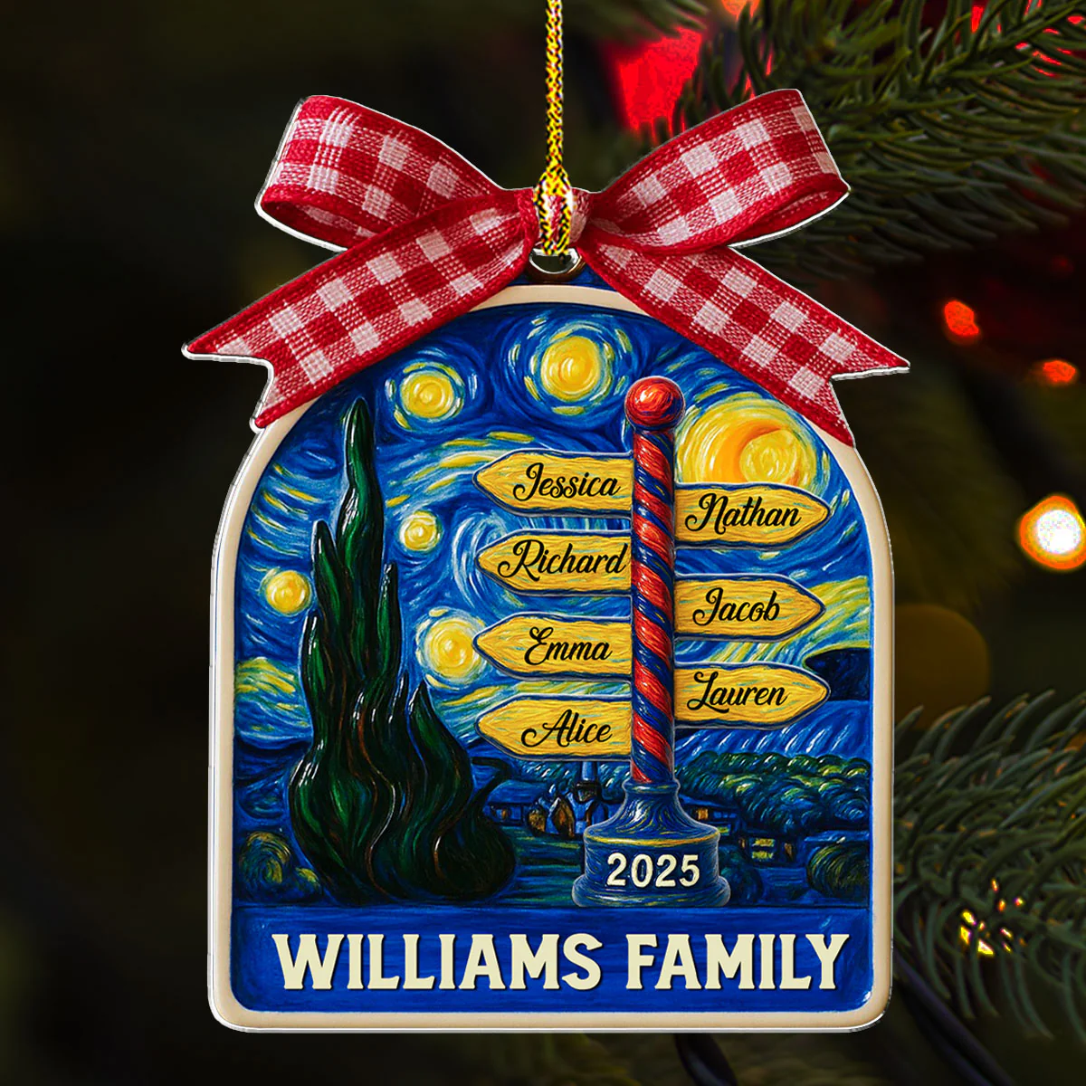 Festive Family Nights - Personalized Custom Acrylic Ornament - Image 3