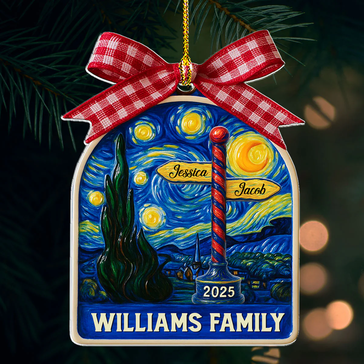 Festive Family Nights - Personalized Custom Acrylic Ornament - Image 4