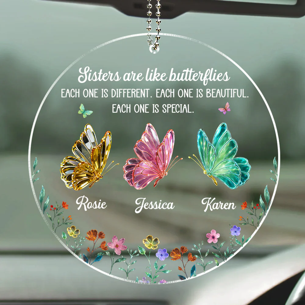 Festive Sister Love - Personalized Custom Car Ornament