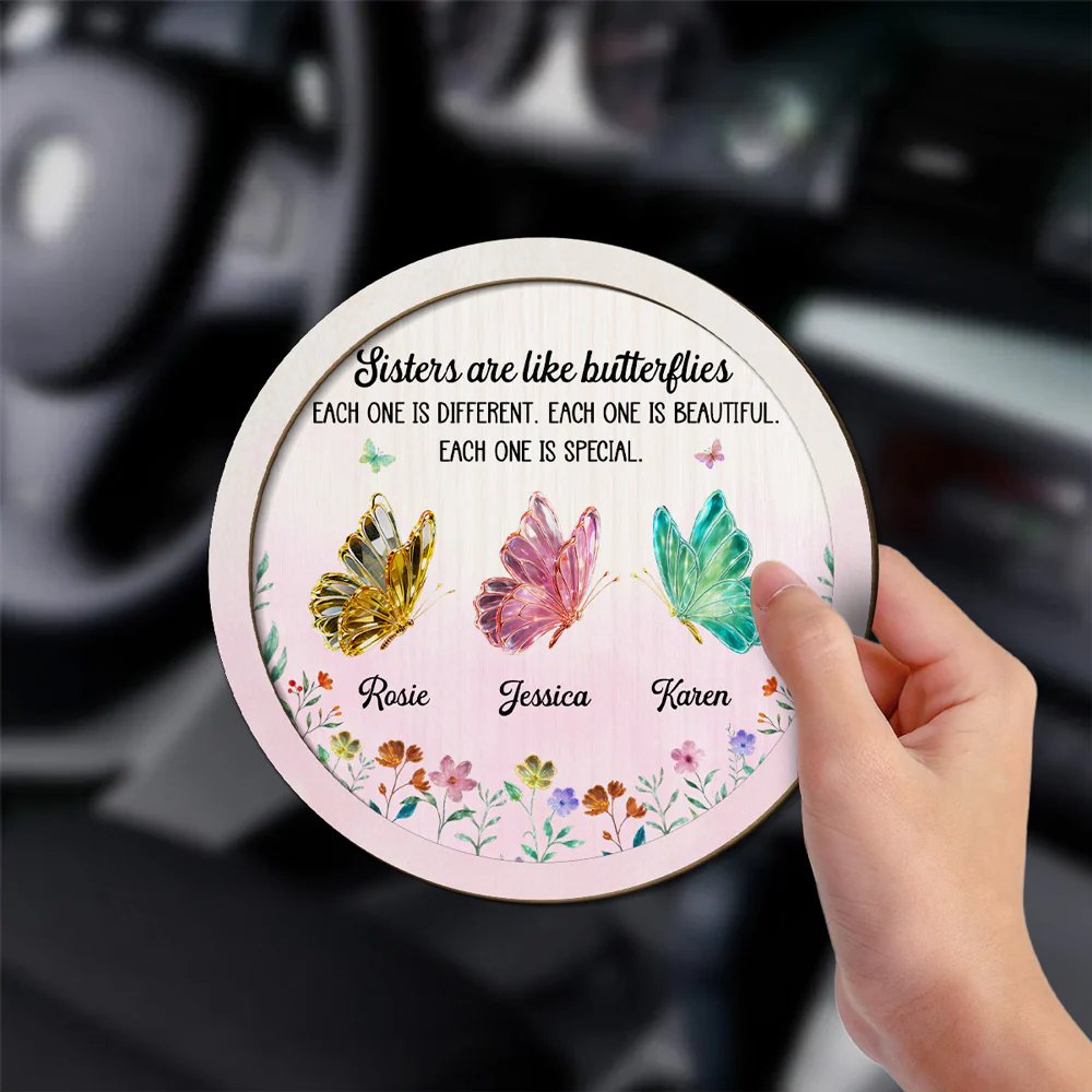Festive Sister Love - Personalized Custom Car Visor Clip - Image 2