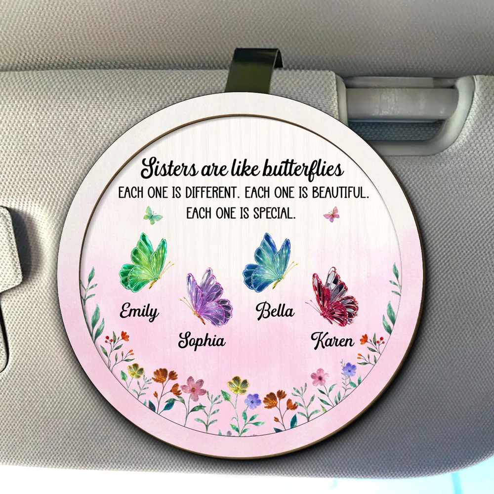 Festive Sister Love - Personalized Custom Car Visor Clip - Image 4