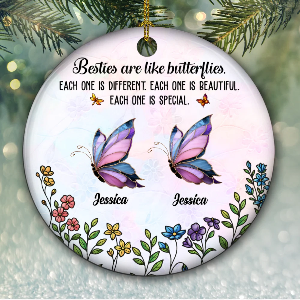 Festive Sister Love - Personalized Custom Ceramic Ornament - Image 5