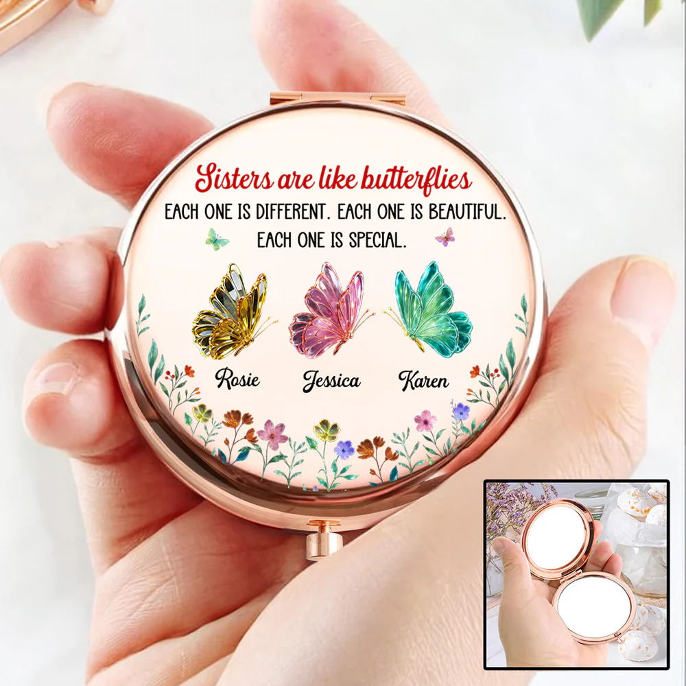 Festive Sister Love - Personalized Custom Compact Mirror