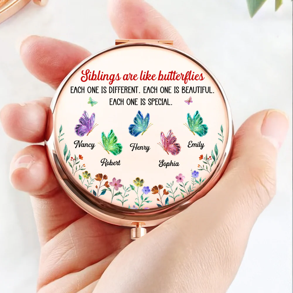 Festive Sister Love - Personalized Custom Compact Mirror - Image 4