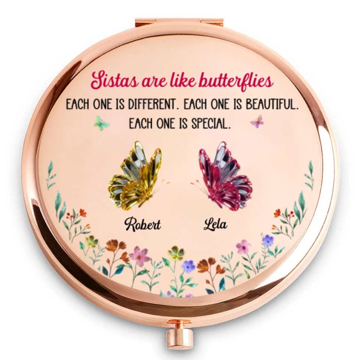 Festive Sister Love - Personalized Custom Compact Mirror - Image 5