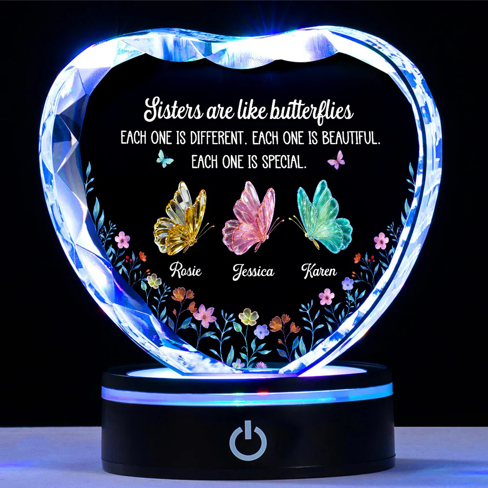 Festive Sister Love - Personalized Custom Crystal Led Light