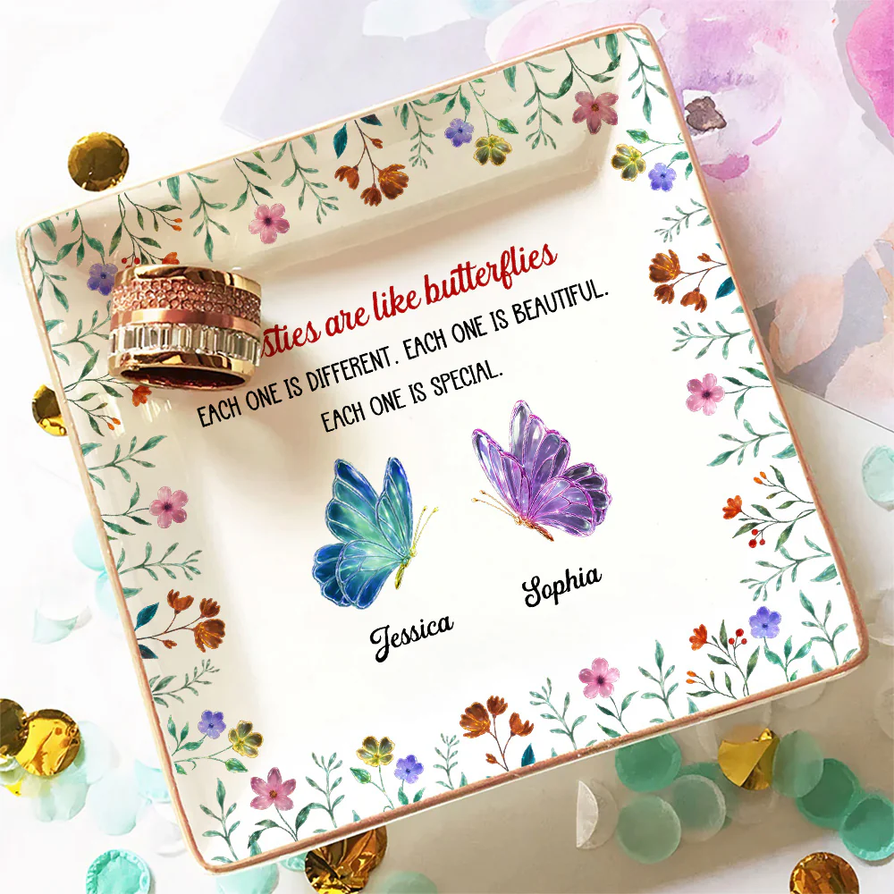 Festive Sister Love - Personalized Custom Jewelry Dish - Image 2