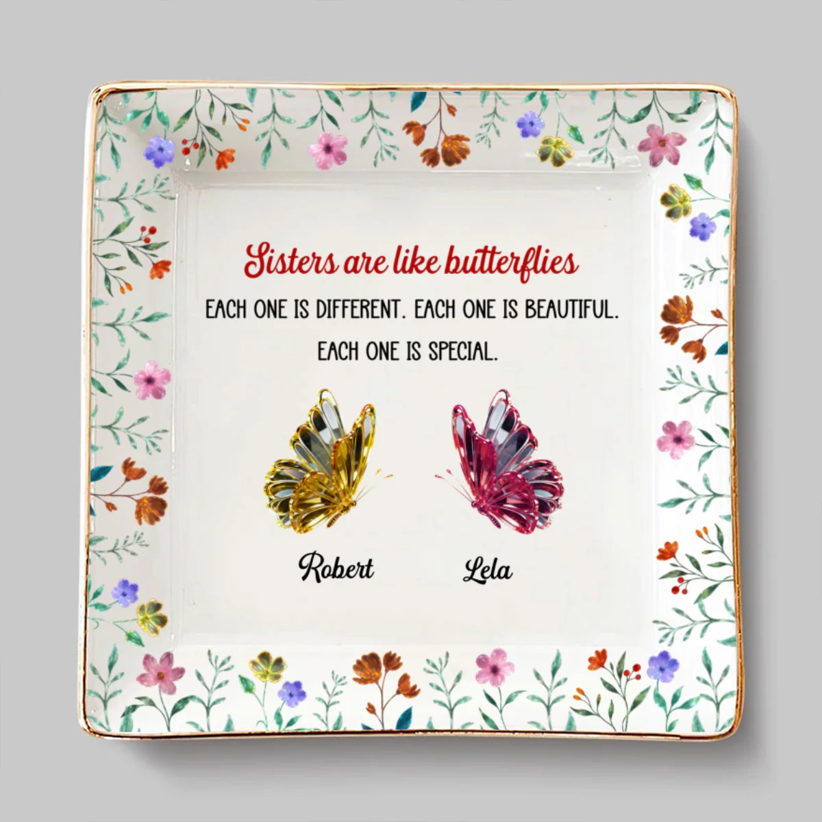 Festive Sister Love - Personalized Custom Jewelry Dish - Image 6