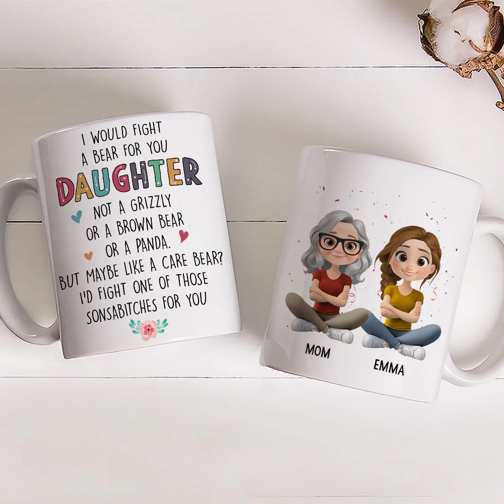 Fight For You My Daughter - Personalized Custom Coffee Mug - Image 3