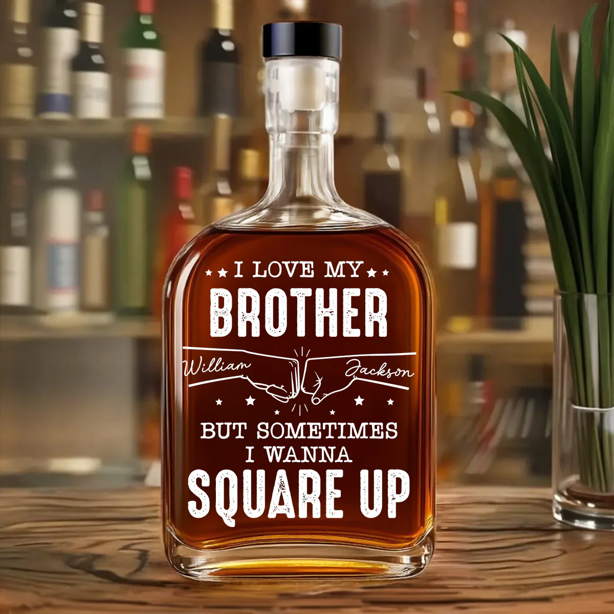 Fighting Yet Loving Each Other - Personalized Custom Spirits Decanter - Image 3