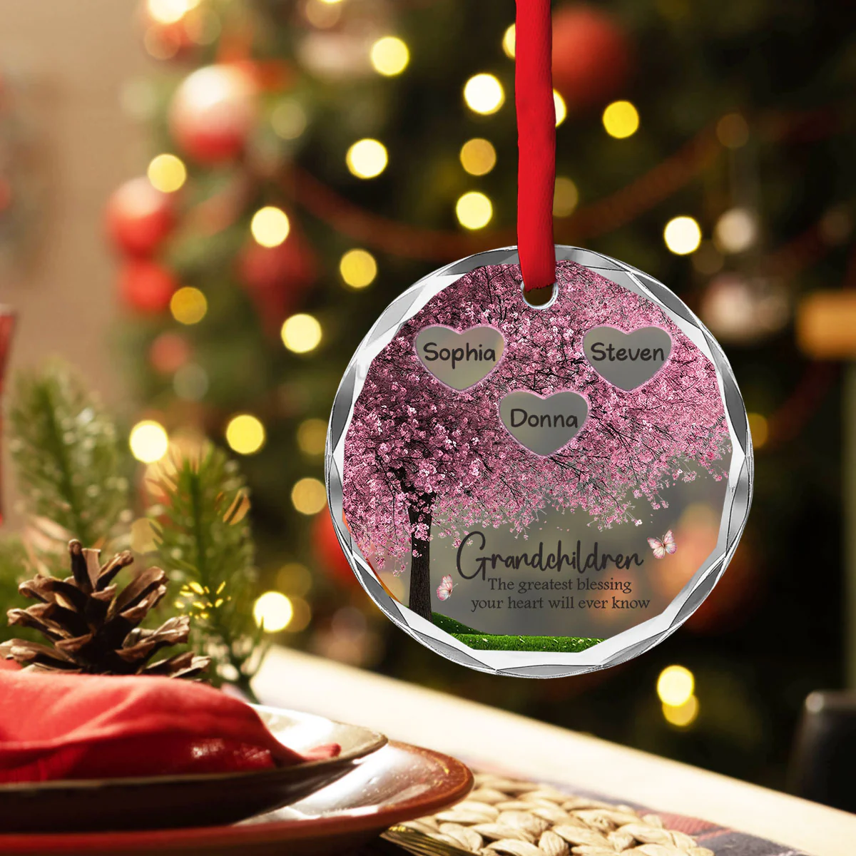Fill A Place In Your Heart - Personalized Custom Glass Ornament - Image 3