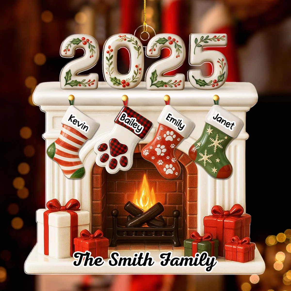 Fireside Memories - Personalized Custom Acrylic Ornament - Image 3