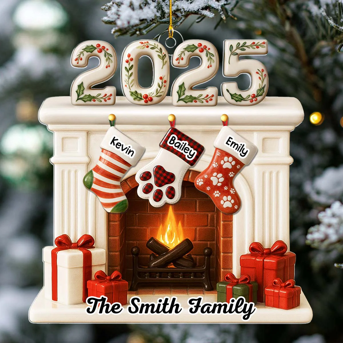 Fireside Memories - Personalized Custom Acrylic Ornament - Image 4