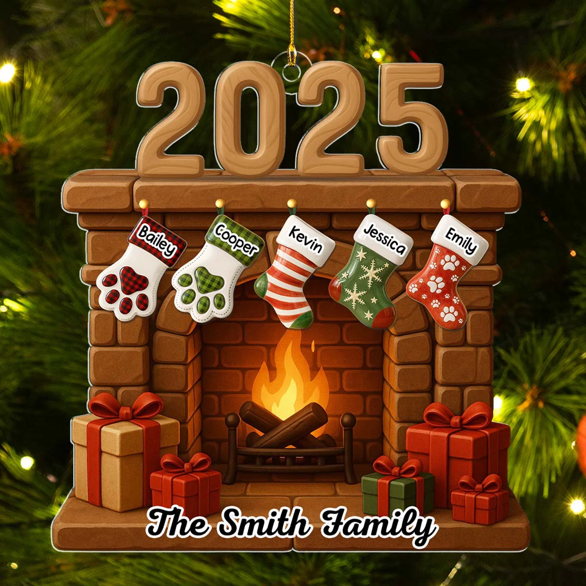 Fireside Memories Ver 2 - Personalized Custom Acrylic Ornament